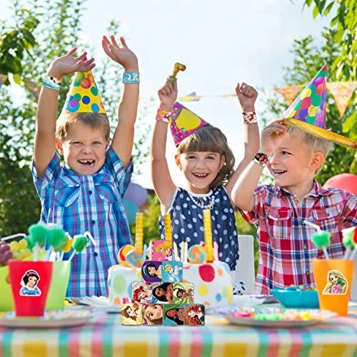 QICI 86Pcs Princess Slap Bracelet Set Include 36Pcs Slap Bracelet And 50Pcs Princess Stickers, Princess Themed Birthday Party Favors 7 QICI 86Pcs Princess Slap Bracelet Set Include 36Pcs Slap Bracelet And 50Pcs Princess Stickers, Princess Themed Birthday Party Favors - Image 5