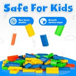 Automatic Domino Brick Laying Toy Train For Toddlers Aged 3-7 –Tracking Set With 120 Domino Pieces, Train, Rocket And Launching Pad – Easy To Use And Fun – Educational Game For Kids -Folkmanis Toys Shop 51sYzk4LEFL