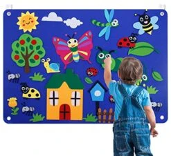 Craftstory Preschool Insects & Bugs Teaching Flannel Felt Story Board For Toddlers Learning Activities 3.5 Ft Sensory Wall With Caterpillar Butterfly Beetle Classroom Must Have Homeschool Supplies
