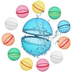 12PCS Reusable Water Balloons, Magnetic Refillable Silicone Water Balloons For Kids Adults, Quick Fill Self Sealing Water Bomb Splash Balls For Pool, Summer Water Toys, Beach Toys (12PCS)