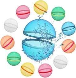 12PCS Reusable Water Balloons, Magnetic Refillable Silicone Water Balloons For Kids Adults, Quick Fill Self Sealing Water Bomb Splash Balls For Pool, Summer Water Toys, Beach Toys (12PCS) -Folkmanis Toys Shop 51snuZ72URL. AC 1