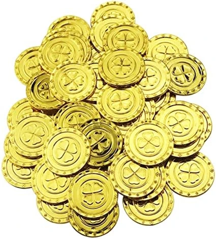 TOYANDONA Children Toys Pretend Toys Pirate Toy Trefoil Coins Pirate Coins Lucky Leprechaun Coin Kids Game Coins Gold Coins For Kids Plastic Gold Coins Lucky Coin Game Currency Trick 100pcs 9 TOYANDONA Children Toys Pretend Toys Pirate Toy Trefoil Coins Pirate Coins Lucky Leprechaun Coin Kids Game Coins Gold Coins For Kids Plastic Gold Coins Lucky Coin Game Currency Trick 100pcs - Image 7