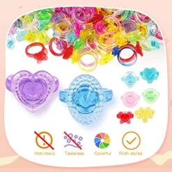 Leyndo 400 Pcs Glitter Plastic Toy Rings Jewel Bulk Rings Party Favors Assorted Colorful Rings For Kids Girls Classroom Carnival Prizes Pinata Fillers Birthday Gifts Parades Throws -Folkmanis Toys Shop 51t1OMLw7bL