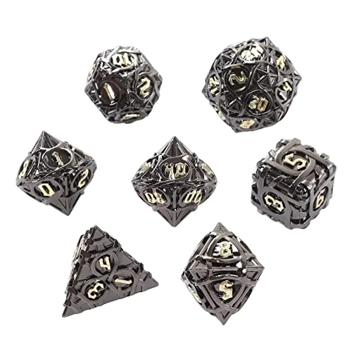 VBESTLIFE Polyhedral Dices Set, 7pcs Hollow Brass Dice Set Coating Clear Number Polyhedral Rolling Dice Toy Polyhedral Dice For Game Collectible Card Games 9 VBESTLIFE Polyhedral Dices Set, 7pcs Hollow Brass Dice Set Coating Clear Number Polyhedral Rolling Dice Toy Polyhedral Dice For Game Collectible Card Games - Image 7