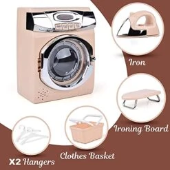BRIGPICIOUS Toy Washing Machine Laundry Set For Kids,Pretend Toy Play Washer And Dryer Set Laundry Playset Machine For Kids,Toy Toddler Mini Washing Machine Little Washer(Apricot) 17 BRIGPICIOUS Toy Washing Machine Laundry Set For Kids,Pretend Toy Play Washer And Dryer Set Laundry Playset Machine For Kids,Toy Toddler Mini Washing Machine Little Washer(Apricot) -Folkmanis Toys Shop 51tDfvHweLL