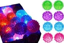 JA-RU Spiky Light Up-Rubber Ball (8 Balls Assorted) Squishy Spike Textured Bouncy Ball With Flashing Led Light. Stress Ball For Kids & Adult. Fidget Therapy Autism Sensory Toys. Dog Chew Toys. 695-8A -Folkmanis Toys Shop 51tFwY4zKfL. AC