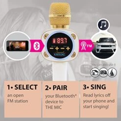 Carpool Karaoke Machine For Kids & Adults, Carpool Karaoke The Mic 1.0 By Singing Machine - Wireless & Bluetooth Karaoke Microphone With Mic Volume, Echo Controls, & Lighting Effects - Gold & White 15 Carpool Karaoke Machine For Kids & Adults, Carpool Karaoke The Mic 1.0 By Singing Machine - Wireless & Bluetooth Karaoke Microphone With Mic Volume, Echo Controls, & Lighting Effects - Gold & White -Folkmanis Toys Shop 51tGVnmiIxL