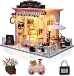 GuDoQi DIY Miniature Dollhouse Kit, Tiny House Kit With Music, Miniature House Kit 1:24 Scale, Great Handmade Crafts Gift For Birthday Halloween, Beautiful Flower Shop -Folkmanis Toys Shop 51tHrxsM1ML. AC