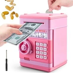 ATM Piggy Bank For Girls Boys, PhilaeEC Real Money Cash Coin Can Saving Box Electronic Money Safe Bank For Kids Baby And Adult Collection Games Supplies - Hot Birthday Gifts (Pink) 22 ATM Piggy Bank For Girls Boys, PhilaeEC Real Money Cash Coin Can Saving Box Electronic Money Safe Bank For Kids Baby And Adult Collection Games Supplies - Hot Birthday Gifts (Pink) -Folkmanis Toys Shop 51tMMQYTqfL. AC