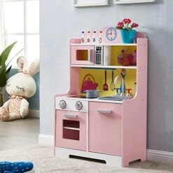 HILIROOM HILIROOM Wooden Kitchen Set For Kids, Play Kitchen With Toy Kitchen Accessories, Included Cookware Pots And Pans, Cooking Utensils, Pretend Kitchen Playset For Aged 3+ Boys/Girls -Folkmanis Toys Shop 51tUCFzvKnL. AC