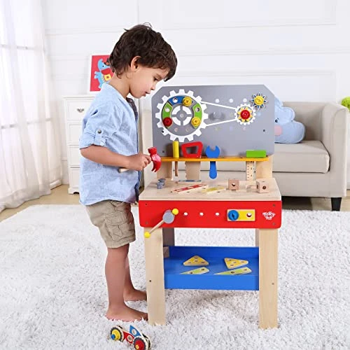 TOOKYLAND Wooden Builder Workbench Playset - 48pcs - Child-Size Work Bench With Tools And Hardware, Toy For Kids 3 Years And Older 5 TOOKYLAND Wooden Builder Workbench Playset - 48pcs - Child-Size Work Bench With Tools And Hardware, Toy For Kids 3 Years And Older - Image 3