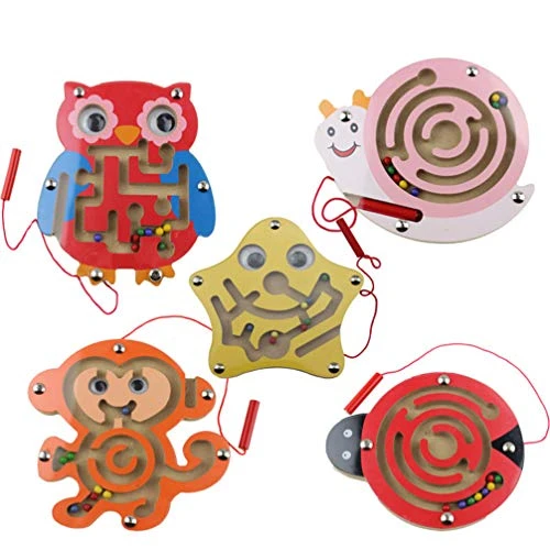 Balacoo Cartoon Magnetic Maze Toy- Owl Shape Maze Board Toy, Magnetic Beads Maze Toy, Wooden Creative Maze Toy, Children Universal Maze Board Toy, Random Color, 16CM 3 Balacoo Cartoon Magnetic Maze Toy- Owl Shape Maze Board Toy, Magnetic Beads Maze Toy, Wooden Creative Maze Toy, Children Universal Maze Board Toy, Random Color, 16CM