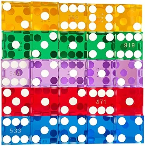 Yuanhe Set Of 5 Grade AAA Precision 19mm Serialized Casino Dice With Razor Edges And Corners - Red … 11 Yuanhe Set Of 5 Grade AAA Precision 19mm Serialized Casino Dice With Razor Edges And Corners - Red … - Image 9