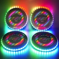 TOSY 36 & 360 LED Flying Disc - Extremely Bright, Smart Auto Light Up, 175g Frisbee, Rechargeable, Patent-Pending, Gift For Adult/Men/Boys/Teens/Kids, Birthday, Lawn, Outdoor, Beach & Camping Games -Folkmanis Toys Shop 51tnlTaAiaL. AC
