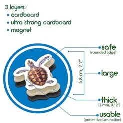 Magdum Fridge Magnets For Toddlers - 30 SEA Photo Kids Magnets For Fridge - Toddler Magnets For Refrigerator - Magnetic Animals - Fridge Magnets For Kids - Animal Magnets - Toddler Fridge Magnets -Folkmanis Toys Shop 51tpMO5WXrL