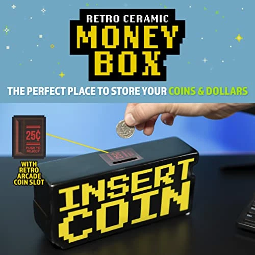 Paladone Retro Arcade Insert Coin Piggy Bank | Coin Bank Money Saver For Adults And Kids 4 Paladone Retro Arcade Insert Coin Piggy Bank | Coin Bank Money Saver For Adults And Kids - Image 2