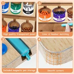 Magnetic Color And Number Maze, Montessori Wooden Color And Number Maze Magnet Puzzle Game, Learning & Education Toys Color And Number Counting Games, Fine Motor Skills Toys For Boys Girls 3+ -Folkmanis Toys Shop 51tySJCYUHL