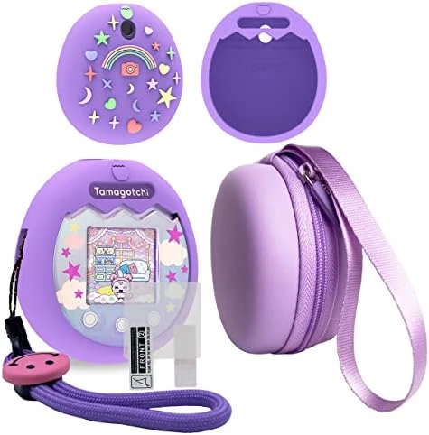 JCHPINE Hard Carrying Case And Silicone Cover Compatible With Tamagotchi Pix Interactive Virtual Pet Game Machine, Screen Film Protector For Tamagotchi Pix Accessories (Purple) 12 JCHPINE Hard Carrying Case And Silicone Cover Compatible With Tamagotchi Pix Interactive Virtual Pet Game Machine, Screen Film Protector For Tamagotchi Pix Accessories (Purple) - Image 10