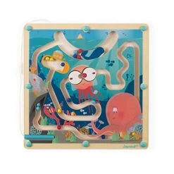 Janod Ocean Magnetic Wooden Maze Game - Ages 2+ - J05312