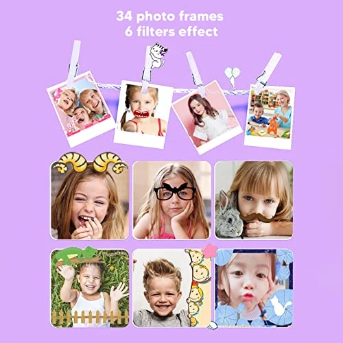 Kids Video Camera, Portable Dual Lens Camera 8X Zoom Toy 1080P With 32G Card For Travel (Beige) 5 Kids Video Camera, Portable Dual Lens Camera 8X Zoom Toy 1080P With 32G Card For Travel (Beige) - Image 3
