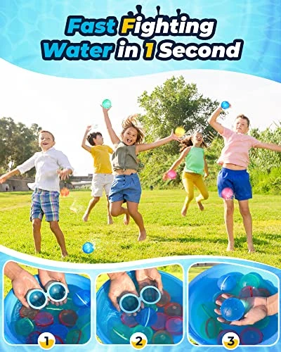 SOPPYCID Reusable Water Bomb Balloons, Magnetic Refillable Water Balls - Pool Toys For Boys And Girls, Beach Outdoor Activities Water Games Toy For Kids Self Sealing Water Splash Ball (6Pack) 7 SOPPYCID Reusable Water Bomb Balloons, Magnetic Refillable Water Balls - Pool Toys For Boys And Girls, Beach Outdoor Activities Water Games Toy For Kids Self Sealing Water Splash Ball (6Pack) - Image 5
