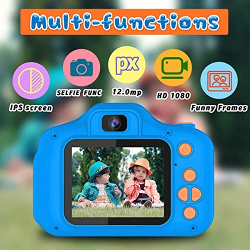 Dylanto Upgrade Kids Selfie Camera, Christmas Birthday Gifts For Boys Age 3-9, HD Digital Video Cameras For Toddler, Portable Toy For 3 4 5 6 7 8 Year Old Boy With 32GB SD Card-Navy Blue 4 Dylanto Upgrade Kids Selfie Camera, Christmas Birthday Gifts For Boys Age 3-9, HD Digital Video Cameras For Toddler, Portable Toy For 3 4 5 6 7 8 Year Old Boy With 32GB SD Card-Navy Blue - Image 2