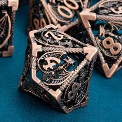 ARUOHHA DND Metal Dice Set 7PCS Hollow D&D Dice With Box, Dungeons And Dragons RPG Polyhedral Dice D+D Role Playing Games D And D Dice Set D20 D12 D10 D8 D6 D4 -Folkmanis Toys Shop 51uJpiW9MrL