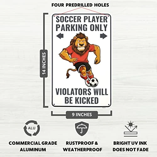 Venicor Soccer Sign - 9 X 14 Inches - Aluminum - Soccer Gifts For Boys Girls - Soccer Player Room Decor Party Decorations Accessories Stickers Poster Stuff 4 Venicor Soccer Sign - 9 X 14 Inches - Aluminum - Soccer Gifts For Boys Girls - Soccer Player Room Decor Party Decorations Accessories Stickers Poster Stuff - Image 2