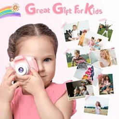 Kids Camera, MAVREC TOYS Camera For Kids, Christmas Birthday Gifts Toddler Camera For Girls And Boys Age 3-9, 1080P HD Video Kids Digital Camera With 2 Lens/32GB SD Card (Pink) -Folkmanis Toys Shop 51uU3zjLczL