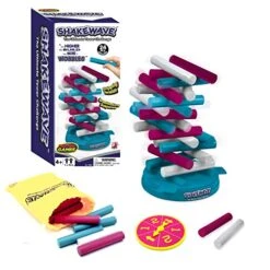 Shakewave - The Ultimate Stacking Blocks Game Challenge. Stack Rollers To Build A Tower As High As Possible On A Rotating Base Without Causing It To Collapse! Promotes Hand-Eye Coordination & Balance.