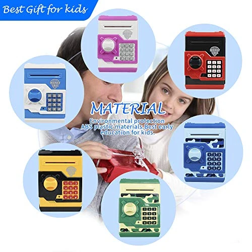 Suliper Electronic Piggy Bank Code Lock For Kids Baby Toy, Mini ATM Safe Coin Cash Banks Real Money Saving Box With Password, Auto Money Scroll For Children,Boys Girls Birthday Gift (White/Pink) 6 Suliper Electronic Piggy Bank Code Lock For Kids Baby Toy, Mini ATM Safe Coin Cash Banks Real Money Saving Box With Password, Auto Money Scroll For Children,Boys Girls Birthday Gift (White/Pink) - Image 4
