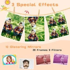 Ainiv Kids Camera, Kids Selfie Camera For Boys And Girls, Digital Camera With Photo Stickers And Puzzle Games, Boys And Girls Gifts, With 32GB SD Card, 2.0 Inch IPS Screen 1080P Video Camcorder-Orange -Folkmanis Toys Shop 51ucZlGC5YL