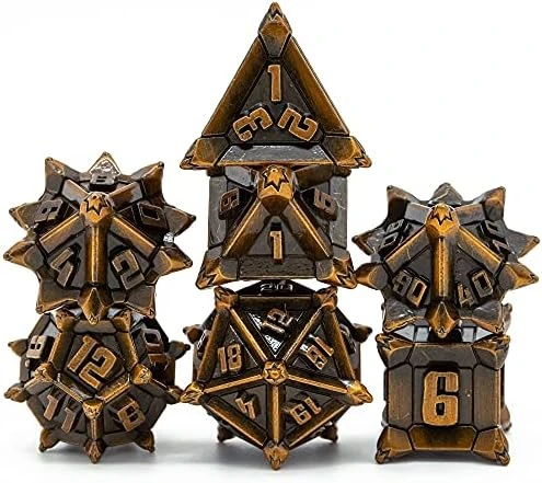 Cusdie Metal Dice Set, 7 Pcs DND Metal Dice, Pinwheel Design Polyhedral Dice Set, For Role Playing Game D&D Dice MTG Pathfinder(Silver Golden) 9 Cusdie Metal Dice Set, 7 Pcs DND Metal Dice, Pinwheel Design Polyhedral Dice Set, For Role Playing Game D&D Dice MTG Pathfinder(Silver Golden) - Image 7