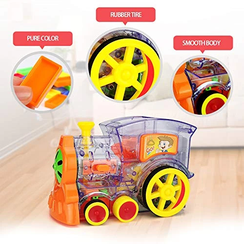 Domino Set Up Train, 80Pcs Domino Train Toy Blocks Set With Lights And Sounds, Creative Christmas Birthday Gifts For Kids 5 Domino Set Up Train, 80Pcs Domino Train Toy Blocks Set With Lights And Sounds, Creative Christmas Birthday Gifts For Kids - Image 3