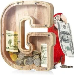UBeesize Large Piggy Banks Twenty-Six English Alphabet Letter For Boys Girls, Wooden Personalized Bills And Coins Bank Money Box,DIY Name Birthday Gift,Bedroom Living Room Decoration(E) -Folkmanis Toys Shop 51ul OMoOL. AC