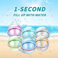 Reusable Water Balloons Quick Fill Self Sealing, Refillable Water Balls For Kids Aldult, Water Bomb Splash Balls For Pool, Outdoor Water Toys Balloons For Water Fight Game, Summer Fun Party, 6 Pack 11 Reusable Water Balloons Quick Fill Self Sealing, Refillable Water Balls For Kids Aldult, Water Bomb Splash Balls For Pool, Outdoor Water Toys Balloons For Water Fight Game, Summer Fun Party, 6 Pack -Folkmanis Toys Shop 51urISHKiaL