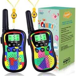 Camkiy Camouflage Walkie Talkies For Kids, 22 Channels 2 Way Radio With Backlit LCD Screen & LED Flashlight VOX Function, Long Range For Outdoor Camping Hiking