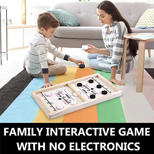 Toydaze Sling Foosball Fast Sling Puck Game With Extra 10 Pucks & 2 Slingshots For Spare Use, Portable Slingpuck Board Game For Child, Foosball Slingshot Game Board, Available In Large & Small Sizes 7 Toydaze Sling Foosball Fast Sling Puck Game With Extra 10 Pucks & 2 Slingshots For Spare Use, Portable Slingpuck Board Game For Child, Foosball Slingshot Game Board, Available In Large & Small Sizes - Image 5