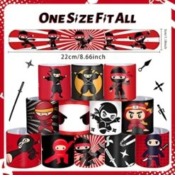 Lcnjscgo Ninjas Party Favors Slap Bracelets Ninjas Themed Birthday Party Gifts Supplies Decoration Ninjas Warrior Slap Bracelet Interactive Toys For Kids Boys School Classroom Prize