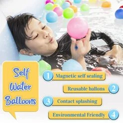 Reusable Water Balloons For Kids Adults 16 Balls, Self-Sealing Silicone Water Balloons Quick Fill Water Splash Balls, Summer Fun Outdoor Toys For Kids Ages 3+, Pool Toys, Water Park, Summer Party -Folkmanis Toys Shop 51v6dG2L1vL