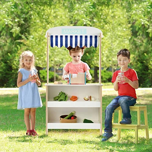 Labebe - Wood Puppet Theater, Flannel Curtain Puppet Stage Theater, 2-Sided Tabletop Puppet Stage Chalkboard, 2-in-1 Puppet Theater Reversible Play Store, Multi-Function Theater For Ages 3 And Up 4 Labebe - Wood Puppet Theater, Flannel Curtain Puppet Stage Theater, 2-Sided Tabletop Puppet Stage Chalkboard, 2-in-1 Puppet Theater Reversible Play Store, Multi-Function Theater For Ages 3 And Up - Image 3