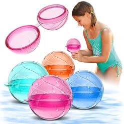16-Pack Reusable Water Balloons For Kids And Adults With Storage Bag - Perfect For Outdoor Activities, Pool, Beach, And Bath Toys - Easily Self-Sealing Water Bombs For Summer Games (16 Packs)
