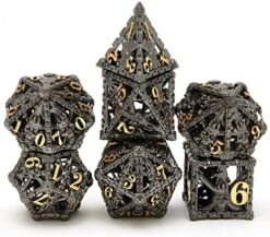 Dragon Scale Metal DND Dice Set Of 7 Pieces Polyhedron Steampunk Design D&D Dice Set With Gift Metal Box And Numbers For Dungeons & Dragons RPG Role Playing And Pathfinder Dice Games（Navy Blue -Folkmanis Toys Shop 51vXhikIUOL. AC