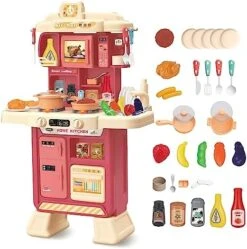 DeAO Kids Kitchen Playset Toy With Sounds And Lights, Role Playing Game Pretend Food And Cooking Playset For Kids,35 PCS Kitchen Accessories Set For 3 4 5 Years Old Girls Boys -Folkmanis Toys Shop 51vYrq2zFL. AC