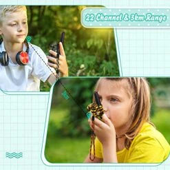 Sratte 4 Pack Walkie Talkies 22 Channels 2 Way Radio Toy With Flashlight And LCD Screen, 3 KMS Range Walkie Talkies For Boys Girls Outside Adventures, Camping, Hiking -Folkmanis Toys Shop 51val4pJrAL