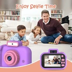 Upgrade Kids Camera, Birthday Gifts For Boys And Girls 3 4 5 6 7 8 9 Year Old, Full HD Video Digital Camera For Kids Toddler Teens, Children Portable Toys Camera With 32GB SD Card -Purple -Folkmanis Toys Shop 51vfQ1SE5zL