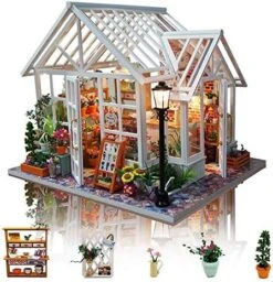 GuDoQi DIY Miniature Dollhouse Kit, Tiny House Kit With Music, Miniature House Kit 1:24 Scale, Great Handmade Crafts Gift For Birthday Halloween, Beautiful Flower Shop -Folkmanis Toys Shop 51vkenvpmAL. AC