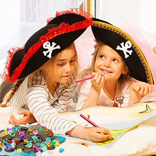 Ferraycle 200 Pieces Halloween Pirate Party Favors Pirate Treasure Pirate Coins And Pirate Gems Jewelry Playset Pirate Coins Gem For Pirate Party Decorations (Bronze,Retro Style) 4 Ferraycle 200 Pieces Halloween Pirate Party Favors Pirate Treasure Pirate Coins And Pirate Gems Jewelry Playset Pirate Coins Gem For Pirate Party Decorations (Bronze,Retro Style) - Image 2