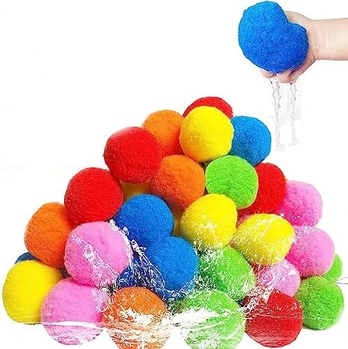 Ritami 60 Pack Outdoor Soft Cotton Water Soaker Balls Toys For Teens Reusable Water Balloons,Beach Balls For Backyard Water Fights- Kids Summer Parties Play Pool Balls 7 Ritami 60 Pack Outdoor Soft Cotton Water Soaker Balls Toys For Teens Reusable Water Balloons,Beach Balls For Backyard Water Fights- Kids Summer Parties Play Pool Balls - Image 5