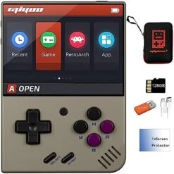 Miyoo Mini Plus Handheld Game Console 3.5 Inch Classic System Retro Video Games Consoles Portable Rechargeable Hand Held 128G With Case Purple -Folkmanis Toys Shop 51vsTwrgSYL. AC